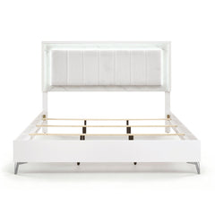 Ripple White Eastern King Bed - Ornate Home