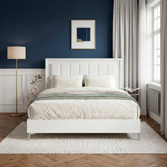 Ripple White Eastern King Bed - Ornate Home
