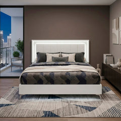 Ripple White Eastern King Bed - Ornate Home