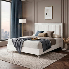 Ripple White Eastern King Bed - Ornate Home