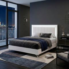 Ripple White Eastern King Bed - Ornate Home
