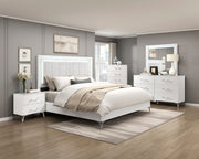 Ripple White Eastern King Bed - Ornate Home