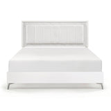 Ripple White Eastern King Bed - Ornate Home