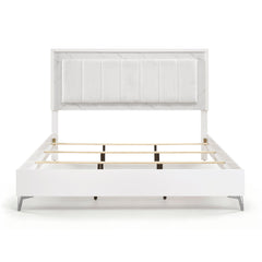Ripple White Eastern King Bed - Ornate Home
