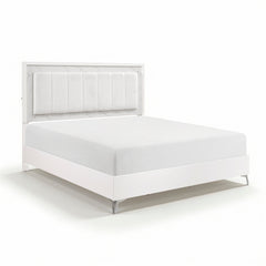 Ripple White Eastern King Bed - Ornate Home