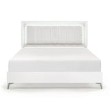 Ripple White Eastern King Bed - Ornate Home