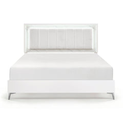 Ripple White Eastern King Bed - Ornate Home