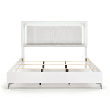 Ripple White Eastern King Bed - Ornate Home