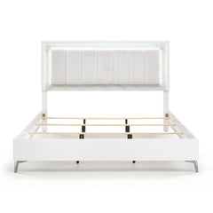 Ripple White Eastern King Bed - Ornate Home