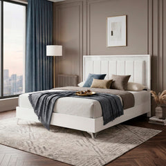 Ripple White Eastern King Bed - Ornate Home