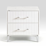 Ripple White Nightstand - Ornate Home