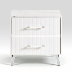 Ripple White Nightstand - Ornate Home