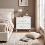 Ripple White Nightstand - Ornate Home