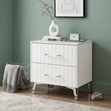 Ripple White Nightstand - Ornate Home