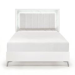 Ripple White Queen Bed - Ornate Home