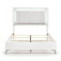 Ripple White Queen Bed - Ornate Home