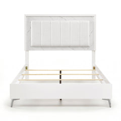 Ripple White Queen Bed - Ornate Home