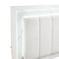 Ripple White Queen Bed - Ornate Home