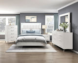 Ripple White Queen Bed - Ornate Home