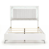 Ripple White Queen Bed - Ornate Home