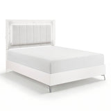 Ripple White Queen Bed - Ornate Home