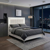 Ripple White Queen Bed - Ornate Home