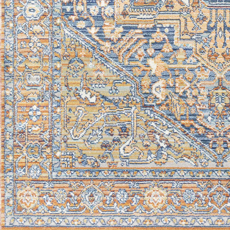 Ripponlea Blue&Orange Medallion Rug - Ornate Home
