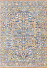 Ripponlea Blue&Orange Medallion Rug - Ornate Home