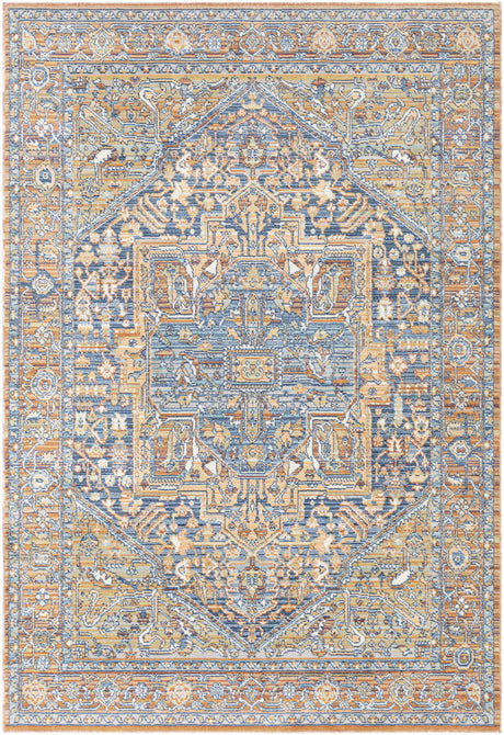 Ripponlea Blue&Orange Medallion Rug - Ornate Home