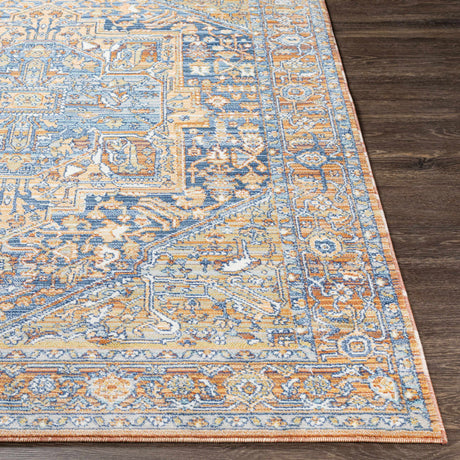 Ripponlea Blue&Orange Medallion Rug - Ornate Home