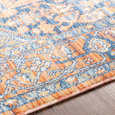 Ripponlea Blue&Orange Medallion Rug - Ornate Home