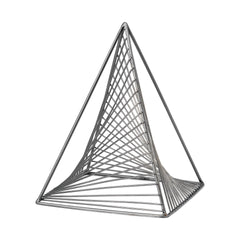Risley Gray Metal Triangular Decorative Object - Ornate Home