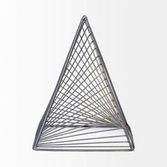 Risley Gray Metal Triangular Decorative Object - Ornate Home