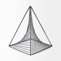 Risley Gray Metal Triangular Decorative Object - Ornate Home