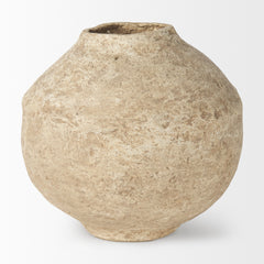Ritu Beige Large Paper Mache Pot Vase - Ornate Home