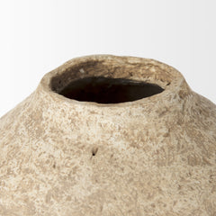 Ritu Beige Large Paper Mache Pot Vase - Ornate Home