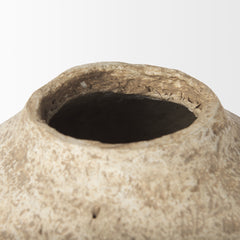 Ritu Beige Large Paper Mache Pot Vase - Ornate Home