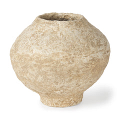 Ritu Beige Small Paper Mache Pot Vase - Ornate Home