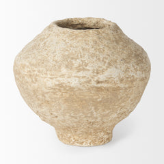 Ritu Beige Small Paper Mache Pot Vase - Ornate Home