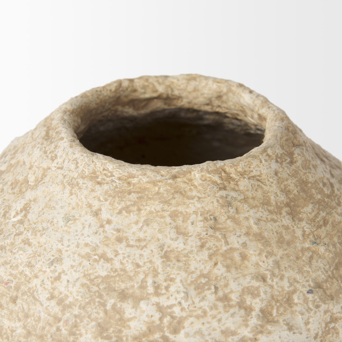 Ritu Beige Small Paper Mache Pot Vase - Ornate Home