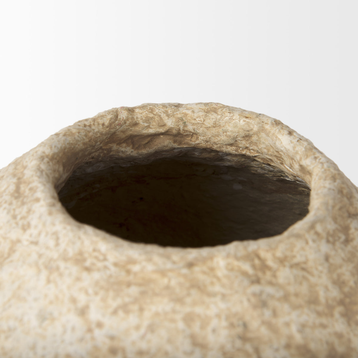 Ritu Beige Small Paper Mache Pot Vase - Ornate Home