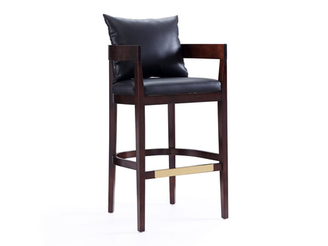 Ritz Barstool in Black and Dark Walnut - Ornate Home