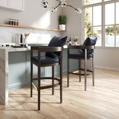 Ritz Barstool in Black and Dark Walnut - Ornate Home