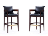 Ritz Barstool in Black and Dark Walnut (set of 2) - Ornate Home