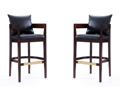 Ritz Barstool in Black and Dark Walnut (set of 2) - Ornate Home