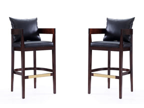 Ritz Barstool in Black and Dark Walnut (set of 2) - Ornate Home
