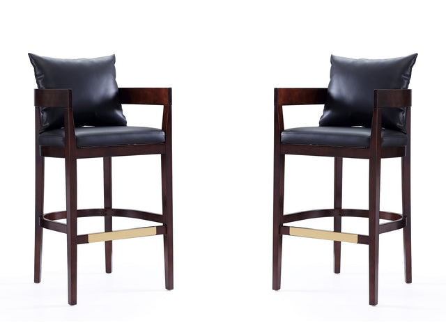 Ritz Barstool in Black and Dark Walnut (set of 2) - Ornate Home