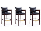 Ritz Barstool in Black and Dark Walnut (set of 3) - Ornate Home