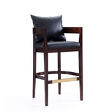 Ritz Barstool in Black and Dark Walnut (set of 3) - Ornate Home