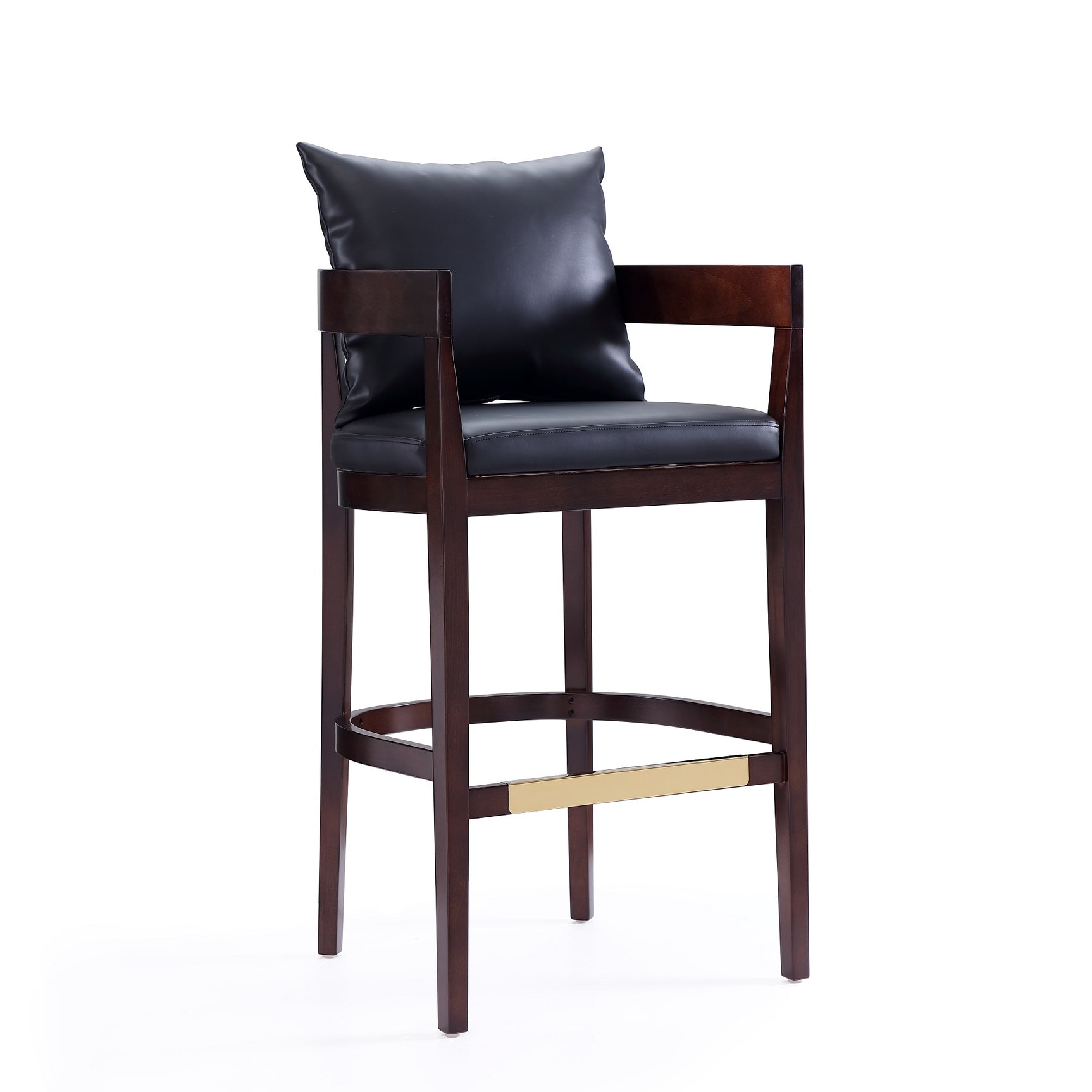 Ritz Barstool in Black and Dark Walnut (set of 3) - Ornate Home